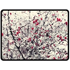 Berries In Winter, Fruits In Vintage Style Photography Double Sided Fleece Blanket (large)  by Casemiro