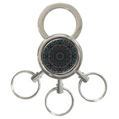 Mandala Vert Noir Pattern 3-ring Key Chain by alllovelyideas