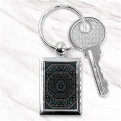 Mandala Vert Noir Pattern Key Chain (rectangle) by alllovelyideas