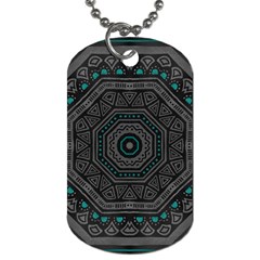 Mandala Vert Noir Pattern Dog Tag (one Side) by alllovelyideas