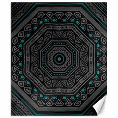 Mandala Vert Noir Pattern Canvas 8  X 10  by alllovelyideas