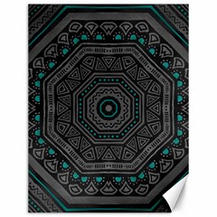 Mandala Vert Noir Pattern Canvas 12  X 16  by alllovelyideas