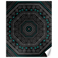 Mandala Vert Noir Pattern Canvas 16  X 20  by alllovelyideas