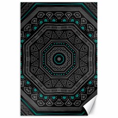 Mandala Vert Noir Pattern Canvas 20  X 30  by alllovelyideas