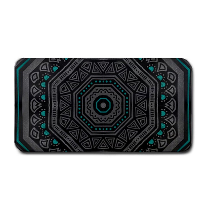 Mandala Vert Noir Pattern Medium Bar Mats