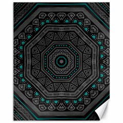 Mandala Vert Noir Pattern Canvas 11  X 14  by alllovelyideas