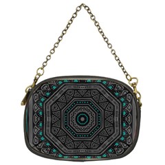 Mandala Vert Noir Pattern Chain Purse (two Sides) by alllovelyideas