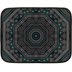 Mandala Vert Noir Pattern Fleece Blanket (mini) by alllovelyideas