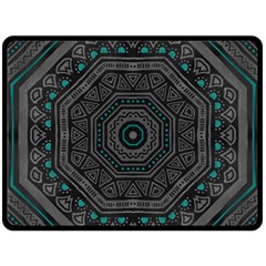 Mandala Vert Noir Pattern Fleece Blanket (large)  by alllovelyideas