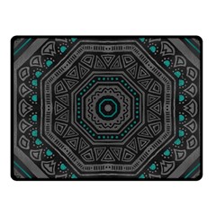 Mandala Vert Noir Pattern Fleece Blanket (small) by alllovelyideas