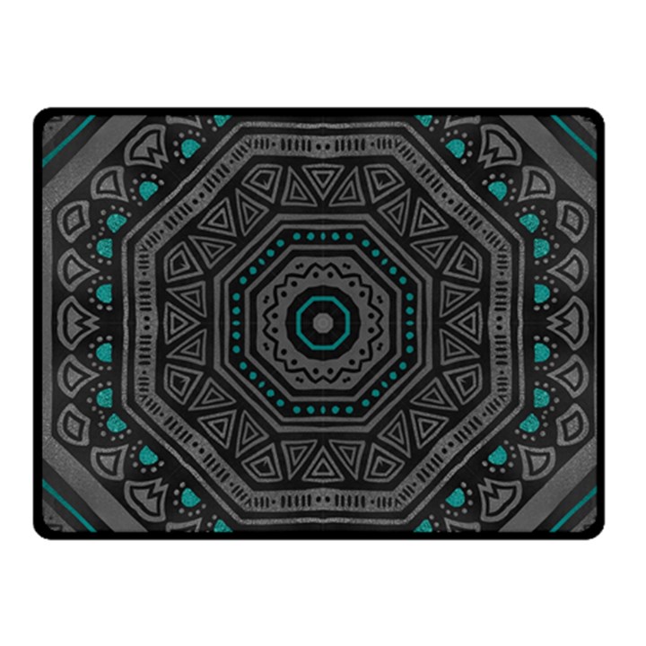 Mandala Vert Noir Pattern Fleece Blanket (Small)