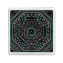 Mandala Vert Noir Pattern Memory Card Reader (square) by alllovelyideas