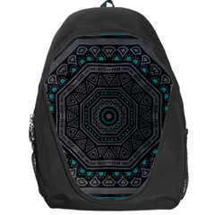 Mandala Vert Noir Pattern Backpack Bag by alllovelyideas