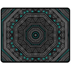 Mandala Vert Noir Pattern Double Sided Fleece Blanket (medium)  by alllovelyideas