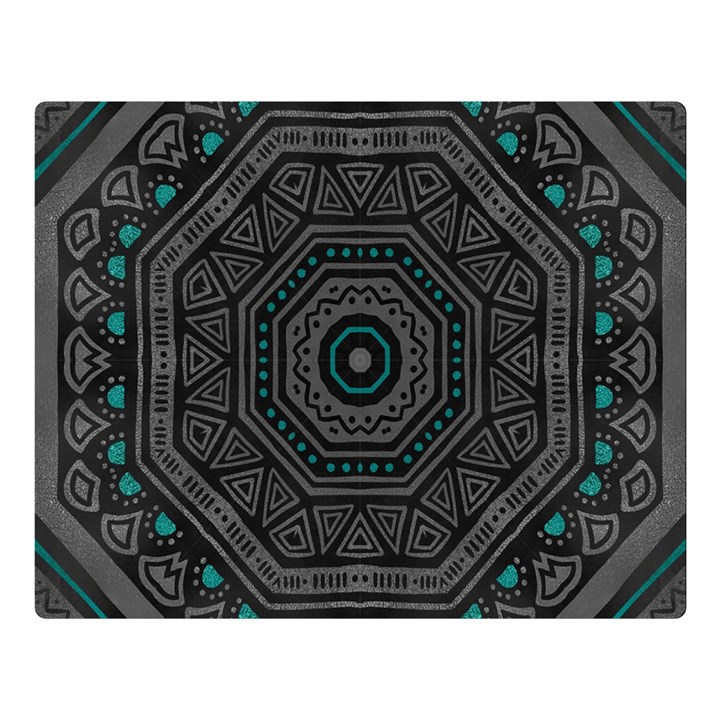 Mandala Vert Noir Pattern Double Sided Flano Blanket (Large) 