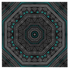 Mandala Vert Noir Pattern Wooden Puzzle Square by alllovelyideas