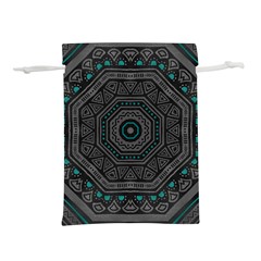 Mandala Vert Noir Pattern Lightweight Drawstring Pouch (l) by alllovelyideas