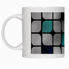 Pattern Abstrat Geometric Blue Grey White Mugs by alllovelyideas