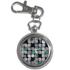 Pattern Abstrat Geometric Blue Grey Key Chain Watches by alllovelyideas