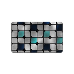 Pattern Abstrat Geometric Blue Grey Magnet (name Card) by alllovelyideas