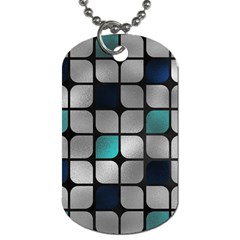 Pattern Abstrat Geometric Blue Grey Dog Tag (two Sides) by alllovelyideas