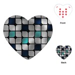 Pattern Abstrat Geometric Blue Grey Playing Cards Single Design (Heart) Front