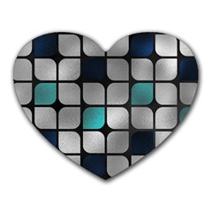 Pattern Abstrat Geometric Blue Grey Heart Mousepads by alllovelyideas