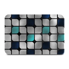 Pattern Abstrat Geometric Blue Grey Plate Mats by alllovelyideas