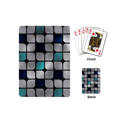 Pattern Abstrat Geometric Blue Grey Playing Cards Single Design (mini) by alllovelyideas