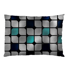 Pattern Abstrat Geometric Blue Grey Pillow Case (two Sides) by alllovelyideas