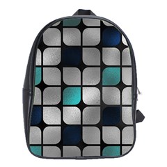 Pattern Abstrat Geometric Blue Grey School Bag (xl) by alllovelyideas