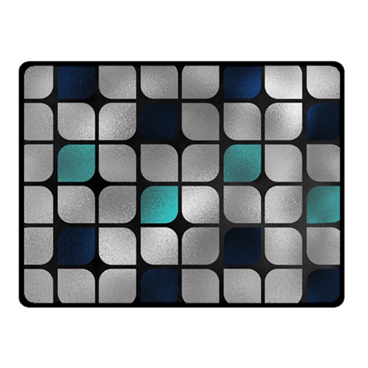 Pattern Abstrat Geometric Blue Grey Double Sided Fleece Blanket (Small) 