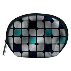 Pattern Abstrat Geometric Blue Grey Accessory Pouch (medium) by alllovelyideas