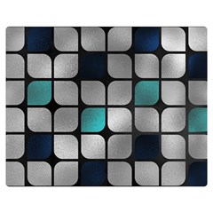 Pattern Abstrat Geometric Blue Grey Double Sided Flano Blanket (medium) 