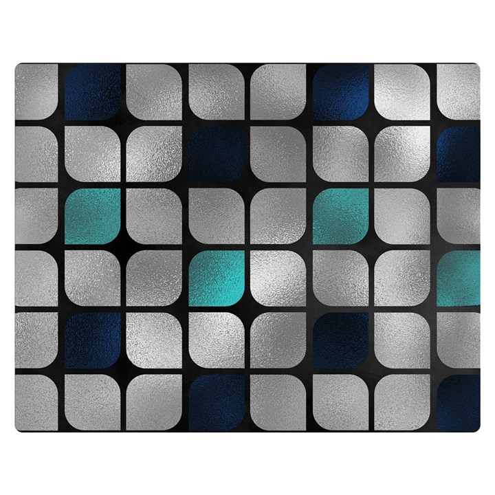 Pattern Abstrat Geometric Blue Grey Double Sided Flano Blanket (Medium) 