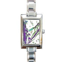 Multicolored Abstract Print Rectangle Italian Charm Watch by dflcprintsclothing