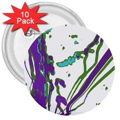 Multicolored Abstract Print 3  Buttons (10 Pack)  by dflcprintsclothing