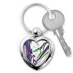 Multicolored Abstract Print Key Chain (Heart) Front