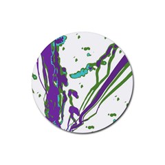 Multicolored Abstract Print Rubber Coaster (round)  by dflcprintsclothing