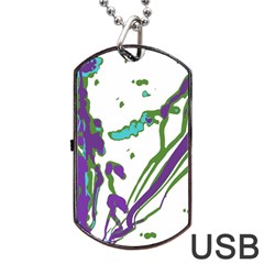 Multicolored Abstract Print Dog Tag Usb Flash (one Side)