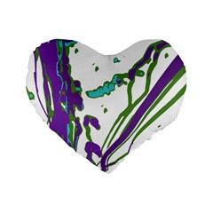 Multicolored Abstract Print Standard 16  Premium Flano Heart Shape Cushions by dflcprintsclothing