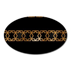 Pattern Geometric Gold Black Oval Magnet by alllovelyideas