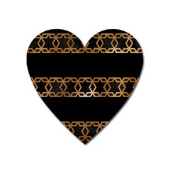 Pattern Geometric Gold Black Heart Magnet by alllovelyideas