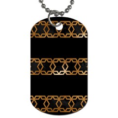 Pattern Geometric Gold Black Dog Tag (one Side) by alllovelyideas