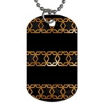 Pattern Geometric Gold Black Dog Tag (Two Sides) Front