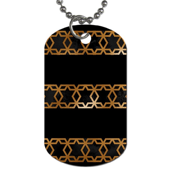 Pattern Geometric Gold Black Dog Tag (Two Sides)