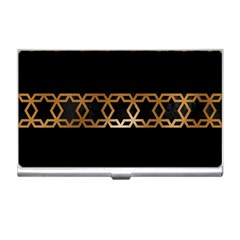 Pattern Geometric Gold Black Business Card Holder by alllovelyideas