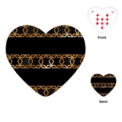 Pattern Geometric Gold Black Playing Cards Single Design (heart) by alllovelyideas