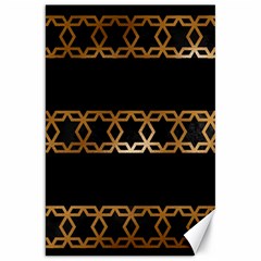 Pattern Geometric Gold Black Canvas 20  X 30  by alllovelyideas