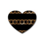 Pattern Geometric Gold Black Heart Coaster (4 pack)  Front